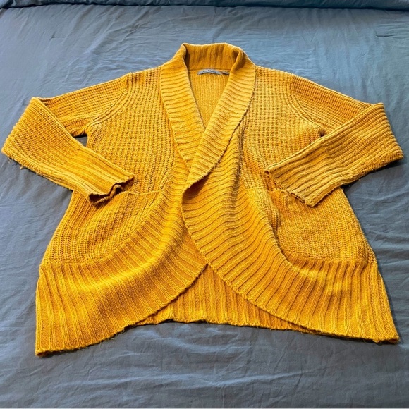 Jason Maxwell Mustard Cardigan sz large - Picture 1 of 10